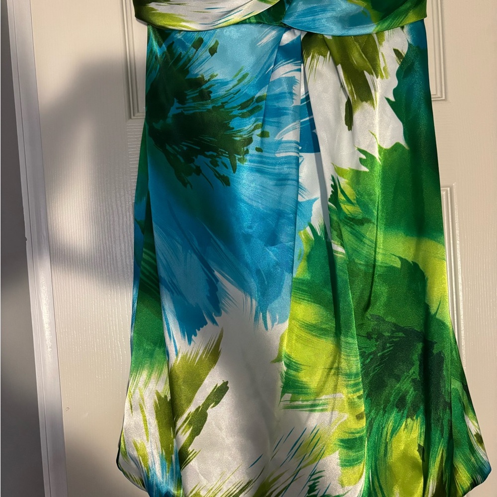 Cache Green Ruched Strapless Mini Dress - Picture 3 of 4